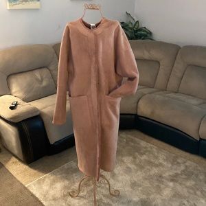XS UGH Reversible Soft Pink Sheepskin/Fur Trench Coat